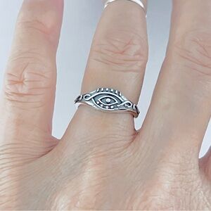 Sterling Silver Swirl Celtic Eye Ring, Evil Eye Rings, Dainty Jewelry, Protector
